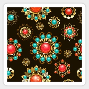 Ethnic Brooches Seamless Pattern Sticker